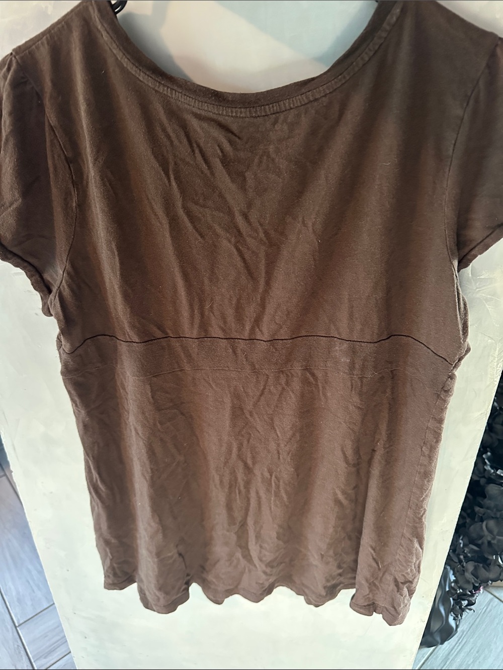 Sonoma Brown Short-Sleeve V-Neck Tunic Top - Picture 2 of 3